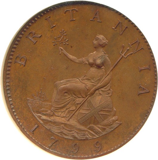 image for: Great Britain: 1799 1/2 P (P-1260) Restrike NGC Proof 64 BN ex: Boulton Family Collection