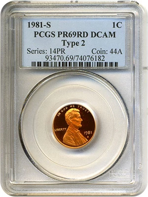 image for: 1981-S 1c Type 2 PCGS Proof 69 RD DCameo