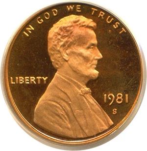 image for: 1981-S 1c Type 2 PCGS Proof 68 RD DCameo
