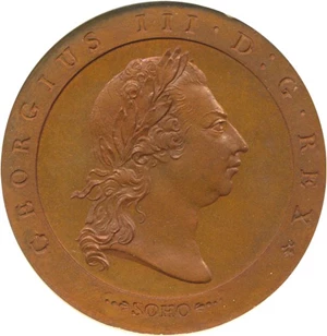 image for: Great Britain: 1795 1/2 P (P-1049) Restrike NGC Proof 64 BN ex: Boulton Family Collection