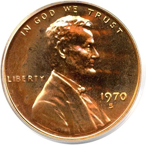 image for: 1970-S 1c Small Date PCGS Proof 67 RD