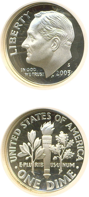 image for: 2003-S 10c Silver NGC Proof 70 UCameo