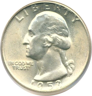 image for: 1953 25c PCGS MS64