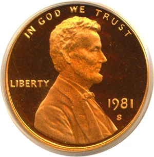 image for: 1981-S 1c Type 2 PCGS Proof 69 RD DCameo