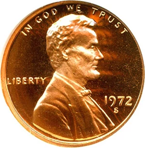 image for: 1972-S 1c NGC Proof 68 RD DCameo