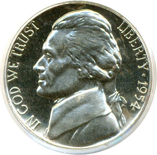 image for: 1954 5c  PCGS Proof 64 Cameo