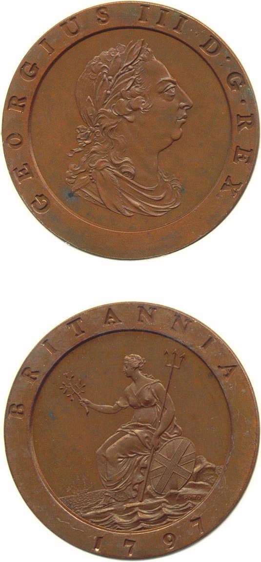 image for: Great Britain: 1797 SOHO 2D  NGC Proof 64 BN ex: Boulton Family Collection