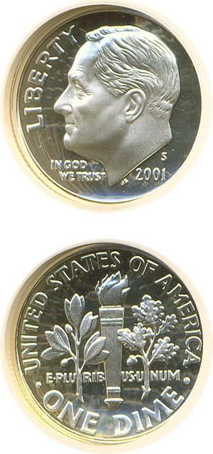 image for: 2001-S 10c Silver NGC Proof 70 UCameo