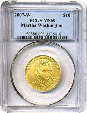 image for: 2007-W $10 Martha Washington PCGS MS69