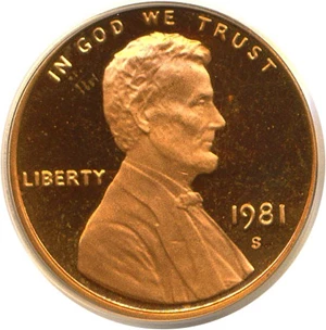 image for: 1981-S 1c Type 2 PCGS Proof 68 RD DCameo
