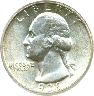 image for: 1936-S 25c PCGS MS62