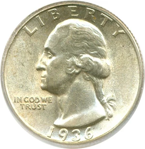 image for: 1936 25c PCGS AU58
