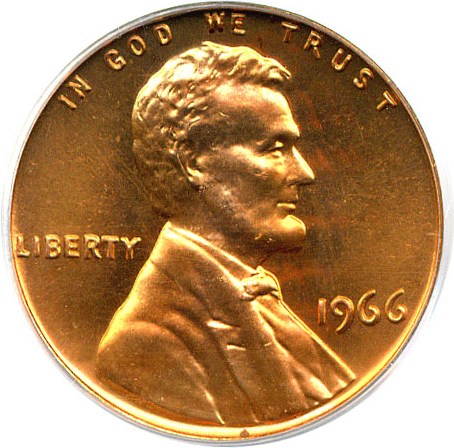 image for: 1966 1c SMS PCGS MS67 RD