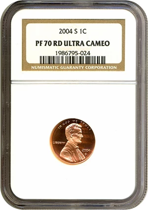 image for: 2004-S 1c NGC Proof 70 RD UCameo
