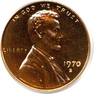 image for: 1970-S 1c Small Date PCGS Proof 67 RD