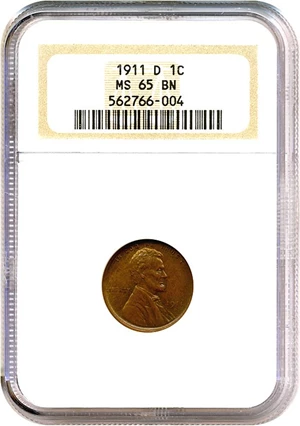 image for: 1911-D 1c NGC MS65 BN