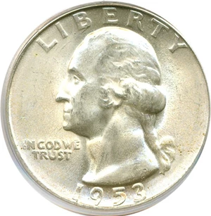 image for: 1953-S 25c PCGS MS65