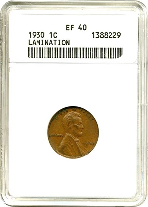 image for: 1930 1c ANACS XF40 BN - Lamination