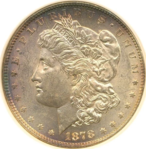 image for: 1878 7TF $1 Rev.'79 ANACS MS62
