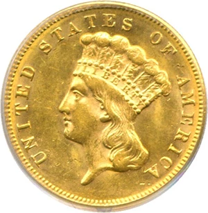 image for: 1874 $3 PCGS MS62