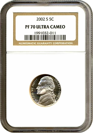 image for: 2002-S 5c NGC Proof 70 UCameo
