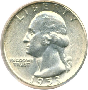 image for: 1953 25c PCGS MS64