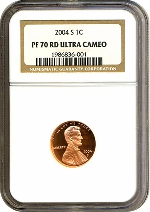 image for: 2004-S 1c NGC Proof 70 RD UCameo
