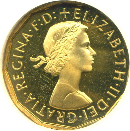 image for: Great Britain: 1957 3D Copper-Zinc NGC Proof 65 Cameo
