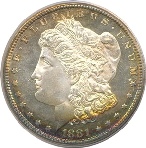 image for: 1881-S $1 PCGS MS66 PL *Color*