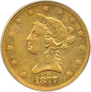 image for: 1877-S $10 PCGS VF35