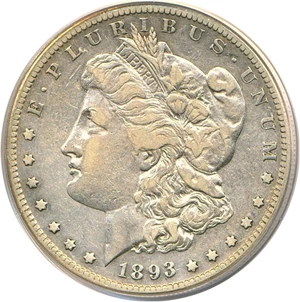 image for: 1893-S $1 PCGS/CAC VF20