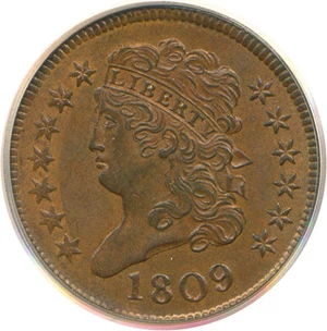 image for: 1809 1/2c PCGS MS63 BN
