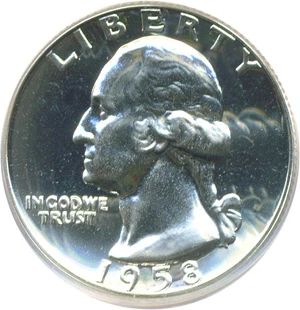 image for: 1958 25c PCGS Proof 65