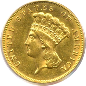 image for: 1888 $3 PCGS AU58
