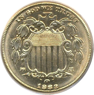 image for: 1883 5c Shield PCGS MS64