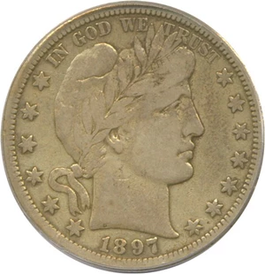 image for: 1897-S 50c PCGS VF20