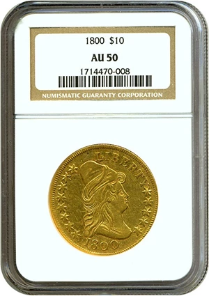 image for: 1800 $10 NGC AU50
