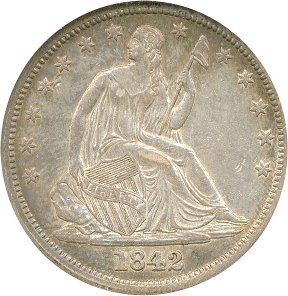 image for: 1842 50c  NGC AU50 