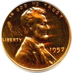 image for: 1957 1c PCGS Proof 64 RD