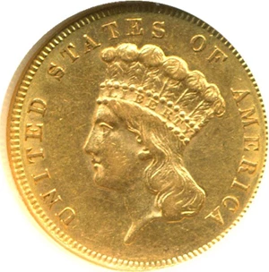 image for: 1856-S $3 NGC AU58