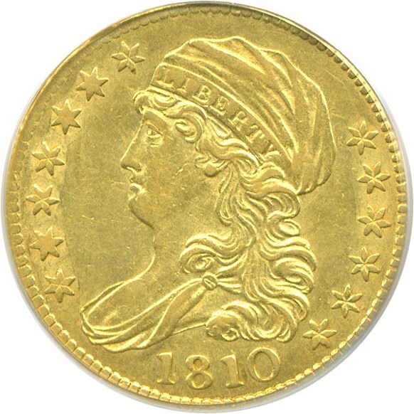 image for: 1810 $5 Large Date, Large 5 PCGS/CAC AU50