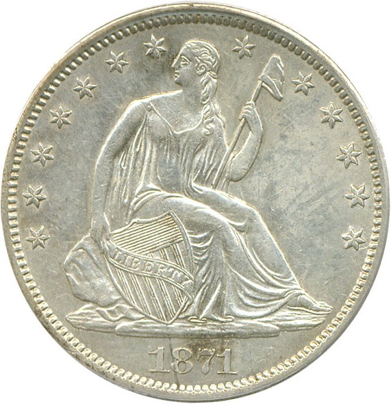 image for: 1871-S 50c  PCGS AU58 