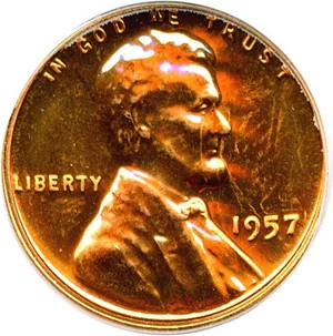 image for: 1957 1c PCGS Proof 64 RD