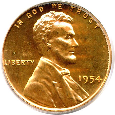 image for: 1954 1c  PCGS Proof 64 RD