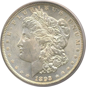 image for: 1893 $1 PCGS MS63