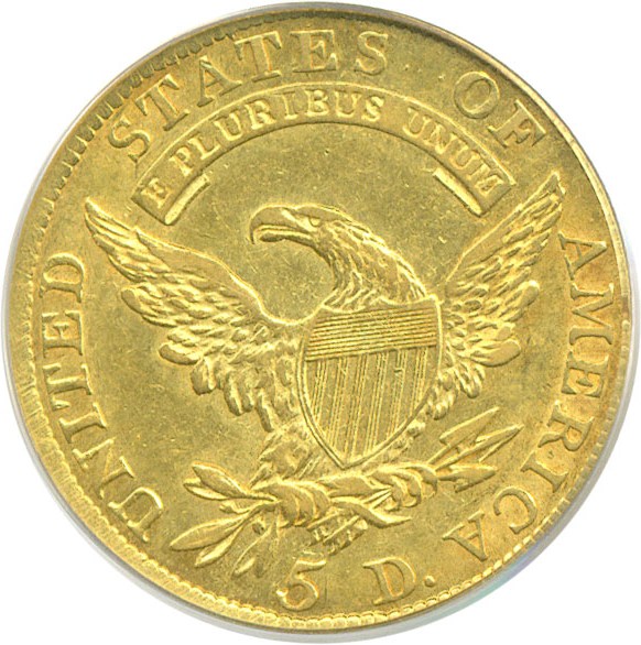 image for: 1810 $5 Large Date, Large 5 PCGS/CAC AU50