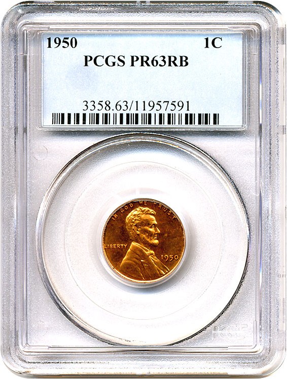image for: 1950 1c  PCGS Proof 63 RB