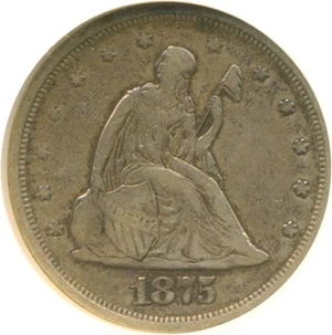 image for: 1875-S 20c ANACS VF30 Details (Corroded)