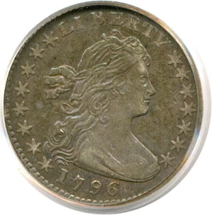 image for: 1796 H10c PCGS/CAC XF40 (LM-1)