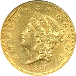 image for: 1851 $20 NGC AU58